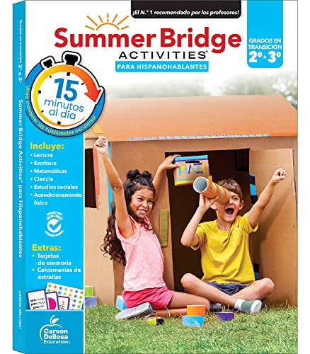 Summer Bridge Activities?« Spanish Workbook, Bridging Grade 2 to 3 in Just 15 Minutes a Day, Reading, Writing, Math, Science, Social Studies, Summer Learning Activity Book With Spanish Flash Cards