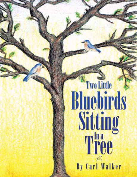 Two Little Bluebirds Sitting In A Tree