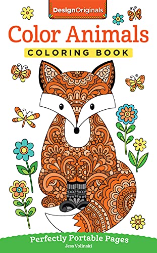Color Animals Coloring Book: Perfectly Portable Pages (On-The-Go! Coloring Book) (Design Originals) Extra-Thick High-Quality Perforated Pages In Convenient 5X8 Size Easy To Take Along Everywhere