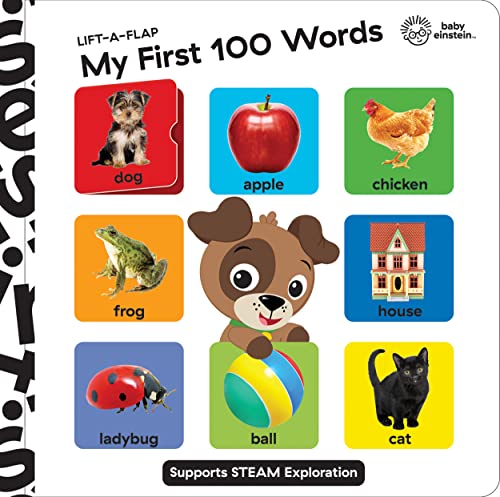 Baby Einstein - My First 100 Words Lift-A-Flap - Lift The Flap Board Book - Supports Steam Exploration - Pi Kids - 9781503762459