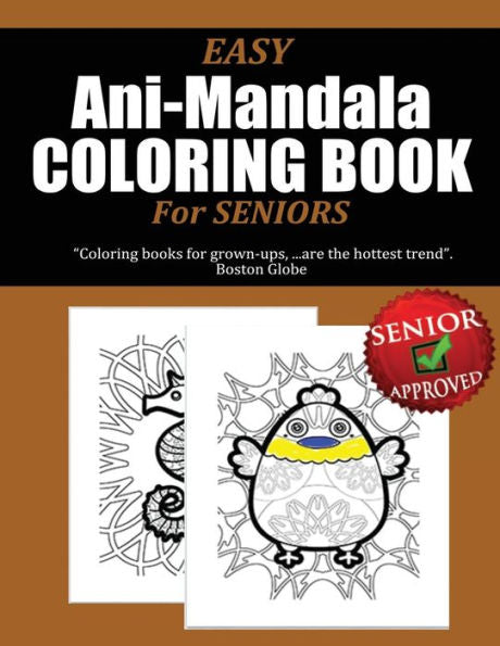 Easy Ani-Mandala Coloring Book For Seniors