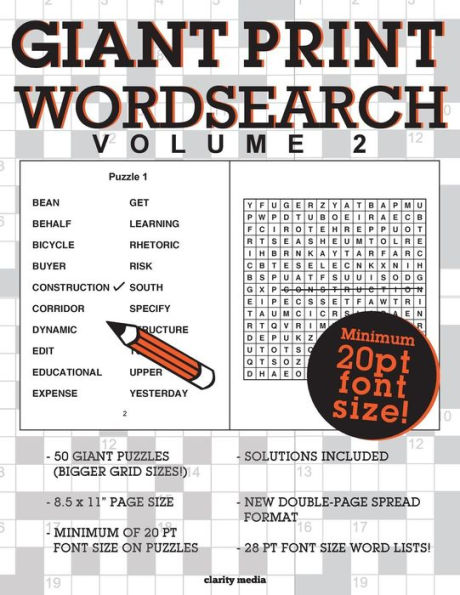 Giant Print Wordsearch Volume 2