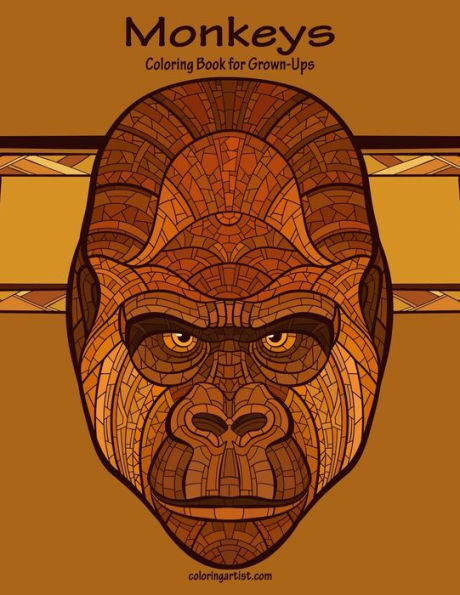 Monkeys Coloring Book For Grown-Ups 1