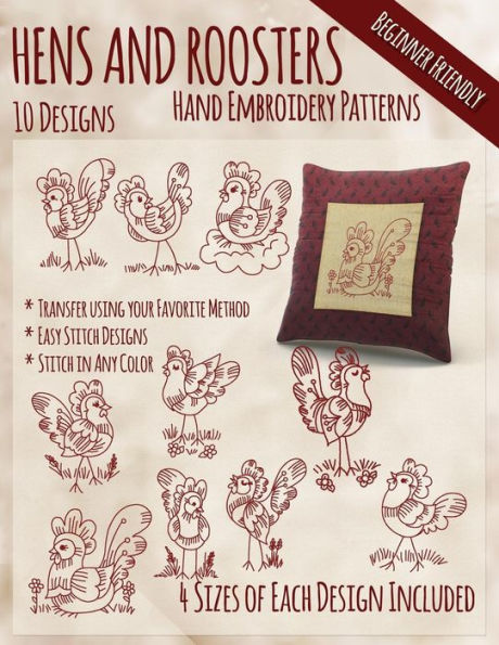 Hens And Roosters Hand Embroidery Patterns