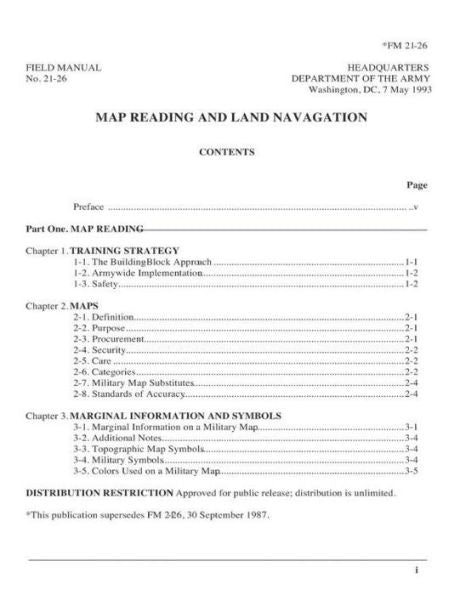Fm 21-26 Map Reading And Land Navigation 1993, By United States. Department Of T