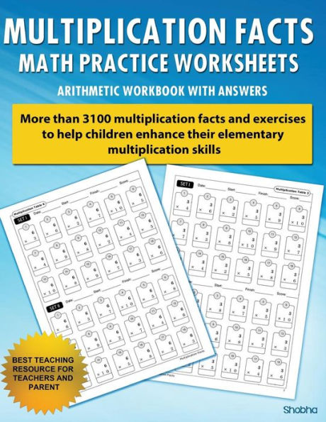 Multiplication Facts Math Worksheet Practice Arithmetic Workbook With Answers: Daily Practice Guide For Elementary Students