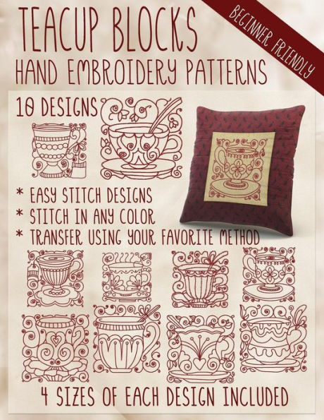 Teacup Blocks Hand Embroidery Patterns
