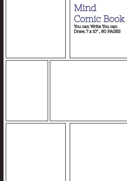 Mind Comic Book - 6 Panel ,7"X10", 80 Pages,Make Your Own Comic Books