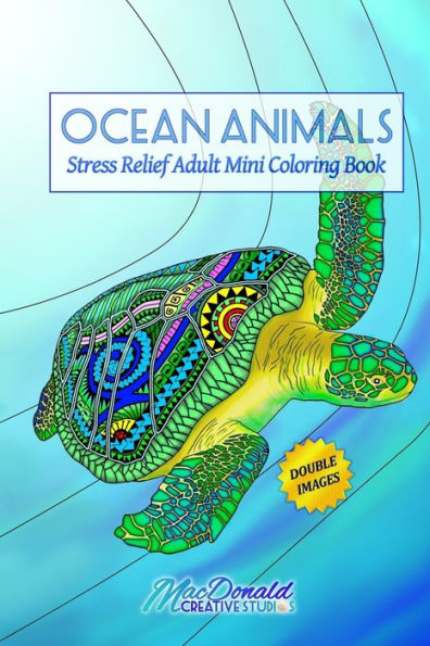 Ocean Animals: Stress Relief Adult Mini Coloring Book