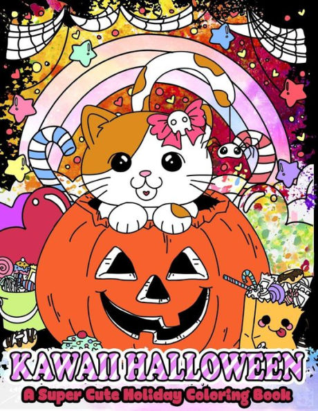 Kawaii Halloween: A Super Cute Holiday Coloring Book (Kawaii, Manga And Anime Coloring Books For Adults, Teens And Tweens)