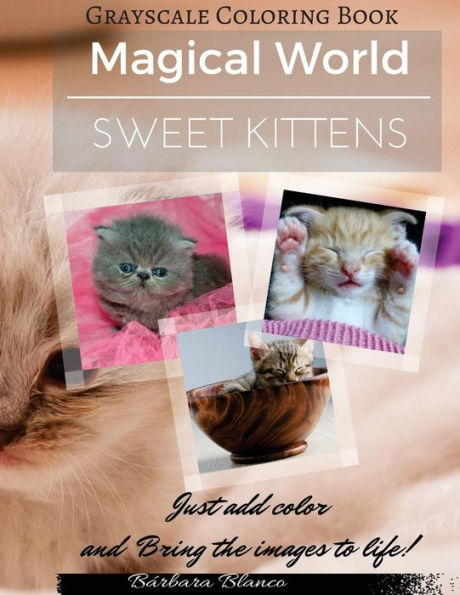 Sweet Kittens: Grayscale Coloring Book (Magical World)