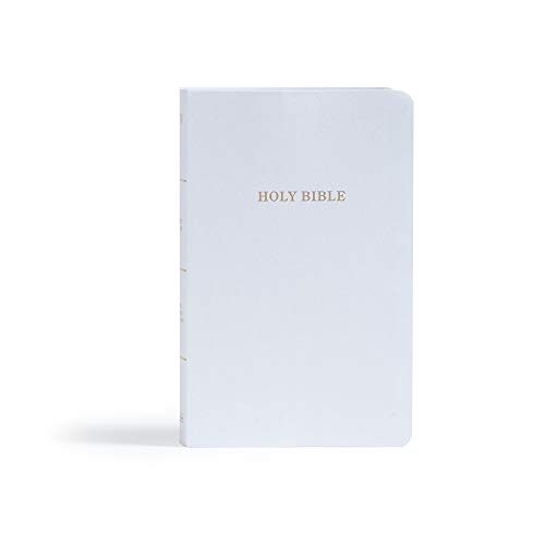 KJV Gift and Award Bible, White Imitation Leather, Red Letter, Easy-to-Carry, Smythe Sewn, Full-Color Maps, Double Column, Concordance, Dictionary, Great Value