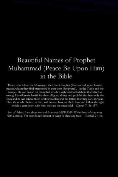 Beautiful Names Of Prophet Muhammad (Peace Be Upon Him) In The Bible