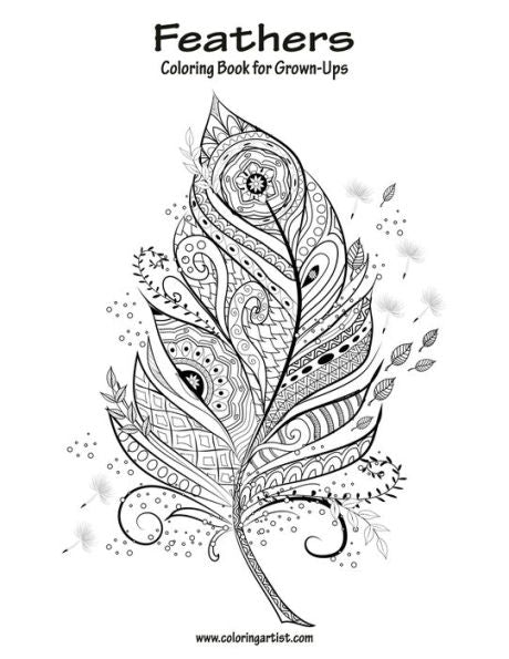Feathers Coloring Book For Grown-Ups 1