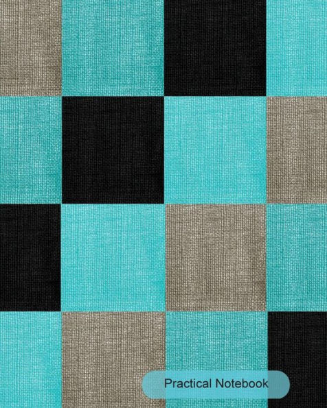 Practical Notebook: Shades Of Blue Check College Ruled Exercise Book Notebook With 150 Pages For Office, Home And School. Cool Lined Journal Notebook ... In For Men, Women, Girls, Boys,8X10 Paperback
