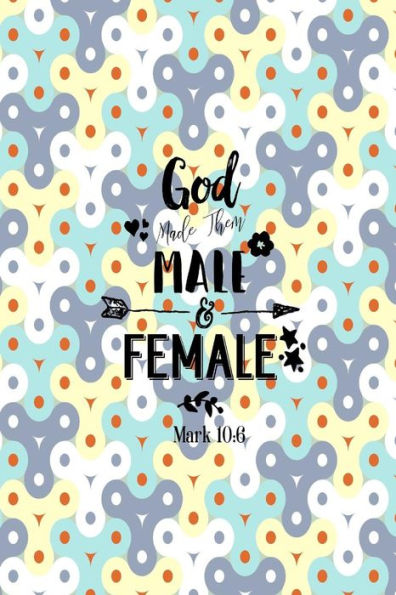 God Made Them Male And Female: Bible Verse Quote Cover Composition Notebook Portable