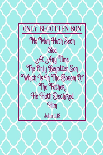 No Man Hath Seen God At Any Time; The Only Begotten Son, Which Is In The Bosom Of The Father, He Hath Declared Him: Names Of Jesus Bible Verse Quote Cover Composition Notebook Portable