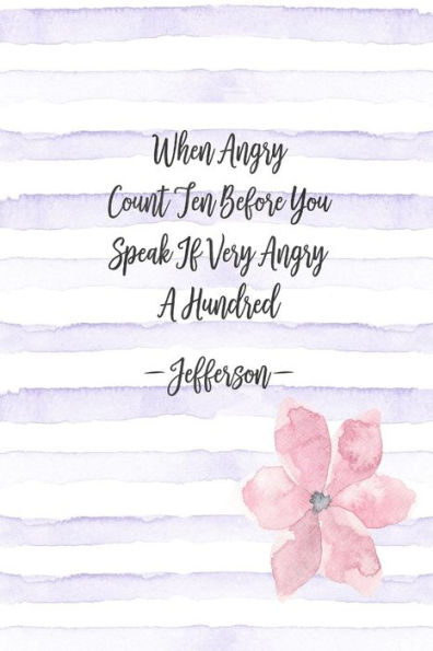 When Angry, Count Ten Before You Speak; If Very Angry, A Hundred: Blank Lined Journals Portable