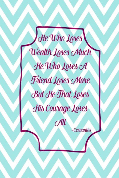 He Who Loses Wealth Loses Much; He Who Loses A Friend Loses More; But He That Loses His Courage Loses All: Blank Lined Daily Journal Log Book Portable