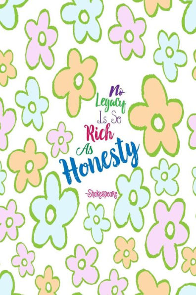 No Legacy Is So Rich As Honesty: Blank Lined Notebook Portable
