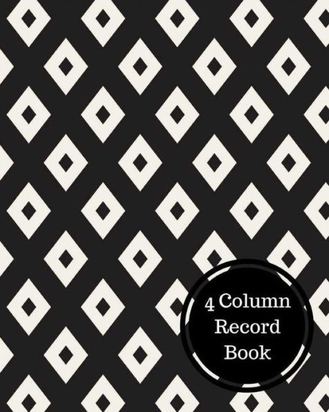 4 Column Record Book: 4 Column Columnar