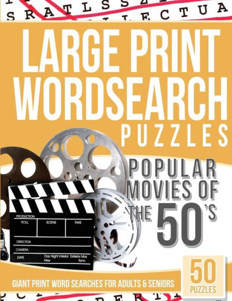 Large Print Wordsearches Puzzles Popular Movies Of The 50S: Giant Print Word Searches For Adults & Seniors