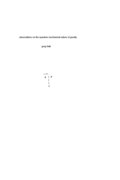 Observations On The Quantum Mechanical Nature Of Gravity