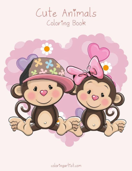Cute Animals Coloring Book 1 (Volume 1)