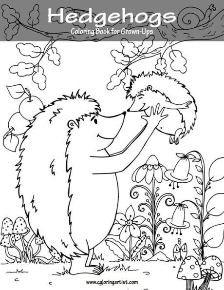 Hedgehogs Coloring Book For Grown-Ups 1