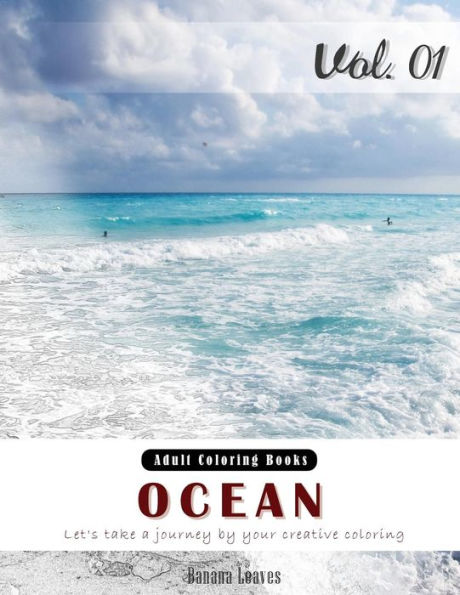 Ocean : Nature View And Travel Gray Scale Photo Adult Coloring Book, Mind Relaxation Stress Relief Coloring Book Vol1: Series Of Coloring Book For ... Up, And Kids 8.5" X 11" (21.59 X 27.94 Cm)