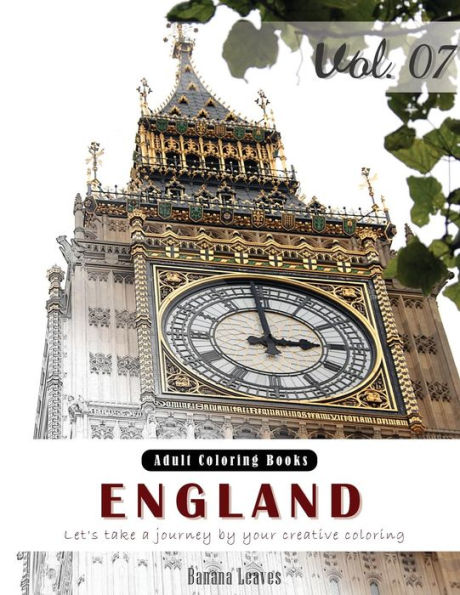 England :Place Country Landscapes,Grey Scale Photo Adult Coloring Book, Mind Relaxation Stress Relief Coloring Book Vol7.: Series Of Coloring Book For ... Up, And Kids 8.5" X 11" (21.59 X 27.94 Cm)