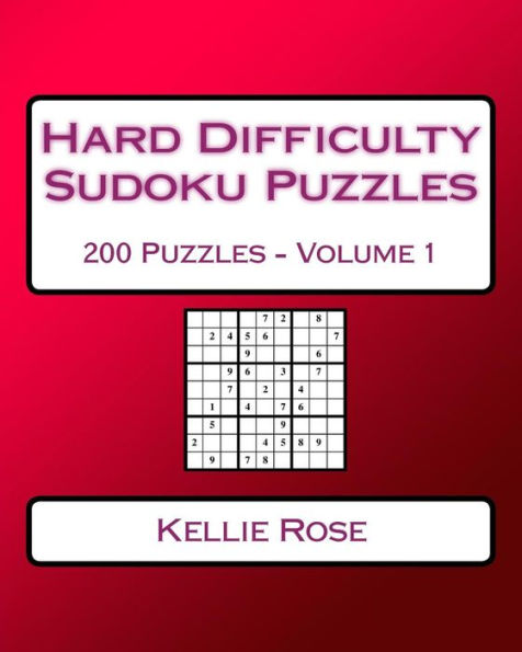 Hard Difficulty Sudoku Puzzles Volume 1: Hard Sudoku Puzzles For Advanced Players