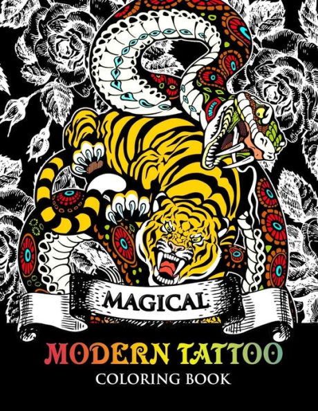 Modren Tattoo Coloring Book: Modern And Neo-Traditional Tattoo Designs Including Sugar Skulls, Mandalas And More (Tattoo Coloring Books)