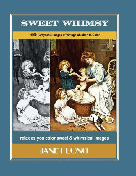 Sweet Whimsy: 40 Grayscale Images Of Vintage Children To Color