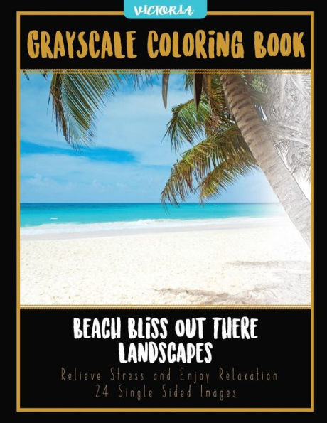 Beach Bliss Out There Landscapes: Grayscale Coloring Book Relieve Stress And Enjoy Relaxation 24 Single Sided Images (Grayscale Coloring Books For Stress Relief & Mindfulness)