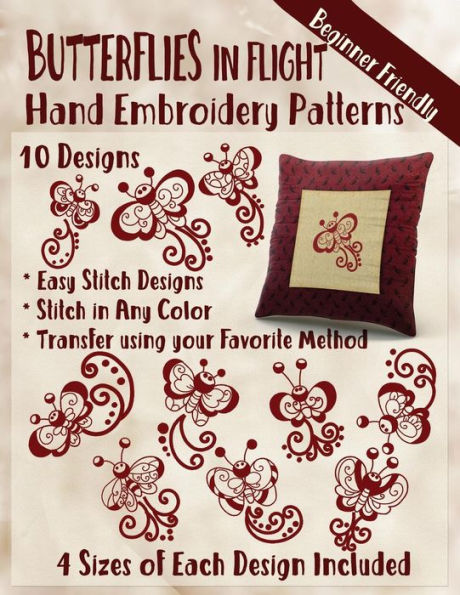 Butterflies In Flight Hand Embroidery Patterns