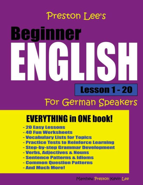 Preston Lee's Beginner English Lesson 1 - 20 For German Speakers (Preston Lee's English For German Speakers)