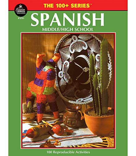 Carson Dellosa The 100 Series: Spanish Workbook?Grades 6-12 Reproducible Activities For Learning Spanish Vocabulary, Greetings, Common Phrases, Culture (128 Pgs)