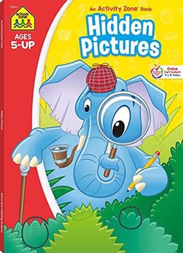 School Zone - Hidden Pictures Workbook - 96 Pages, Ages 5 And Up, Kindergarten, 1St Grade, Search & Find, Picture Puzzles, Hidden Objects, And More (School Zone Activity Zone? Workbook Series)