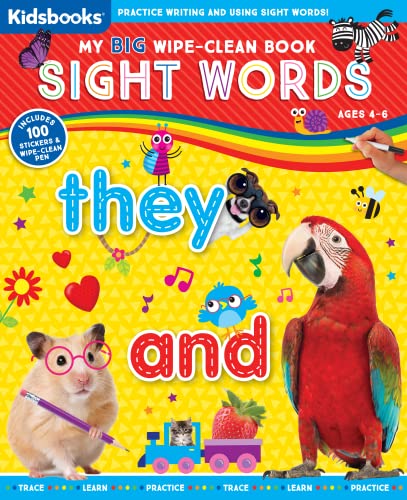 My Big Wipe Clean Book: Sight Words-Practice Writing and Using Sight Words-Includes 100 Stickers