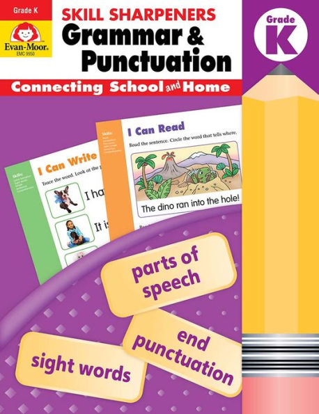 Evan-Moor Skill Sharpeners Grammar And Punctuation Grade K, Full-Color Activity Book - Supplemental Homeschool Workbook