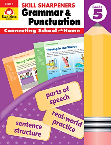 Evan-Moor Skill Sharpeners Grammar And Punctuation Grade 5, Full-Color Activity Book - Supplemental Homeschool Workbook
