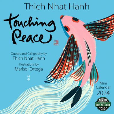 Thich Nhat Hanh 2024 Mini Wall Calendar: Touching Peace | Compact 7" x 14" Open | Amber Lotus Publishing