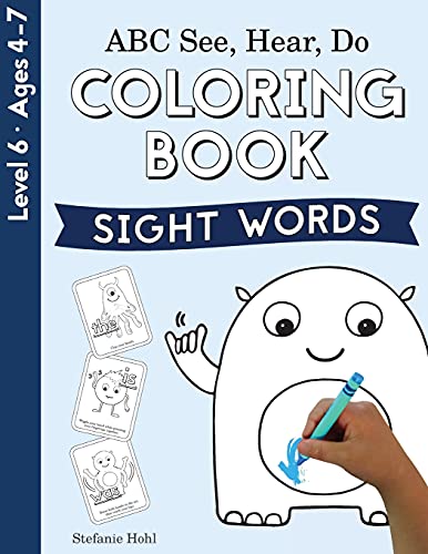 Abc See, Hear, Do Level 6: Coloring Book, Sight Words