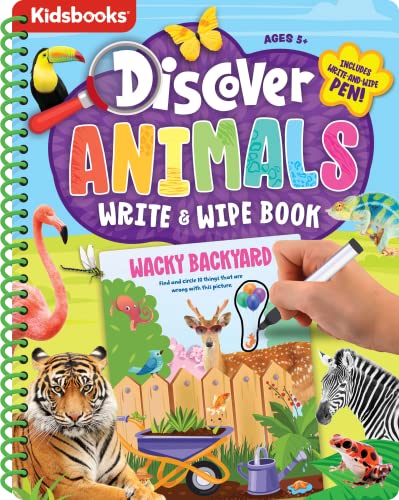 Animals: Discover Write & Wipe Activity Book-Includes Write-And-Wipe Pen