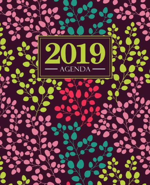 Agenda 2019: 19X23Cm : Agenda 2019 Semainier : Motif Floral Tendance, Jaune, Rose, Bleu Canard Et Corail 5678 (French Edition)