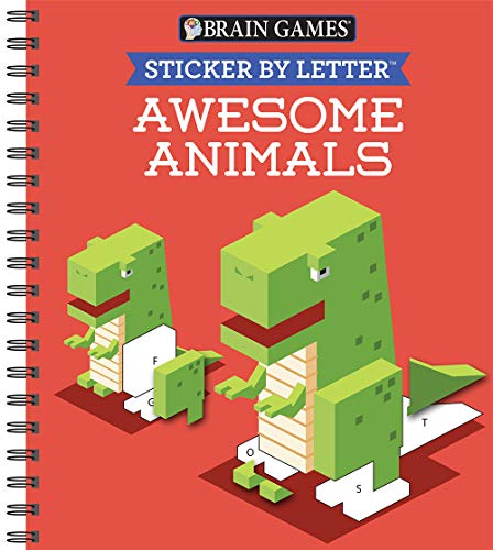 Brain Games - Sticker By Letter: Awesome Animals (Sticker Puzzles - Kids Activity Book)
