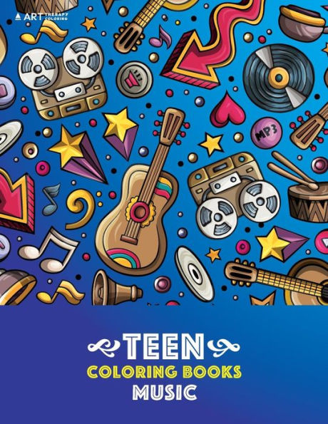 Teen Coloring Books: Music: Detailed Designs Of Guitars, Violins, Drums And More, Stress Relief Patterns, Coloring Book For Older Girls, Boys & Teenagers, Teens, Tweens, Kids And Adults