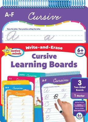 Active Minds - Write-And-Erase - Wipe Clean Learning Boards Ages 6+ - Cursive (Active Minds Welbs)