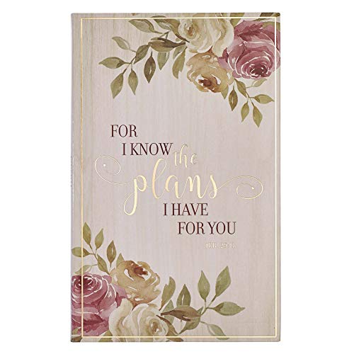 Christian Art Gifts Flexcover Journal | For I Know The Plans ?? Jeremiah 29:11 Bible Verse | Floral Inspirational Notebook w/128 Lined Pages, 5.5?? x 8.5??